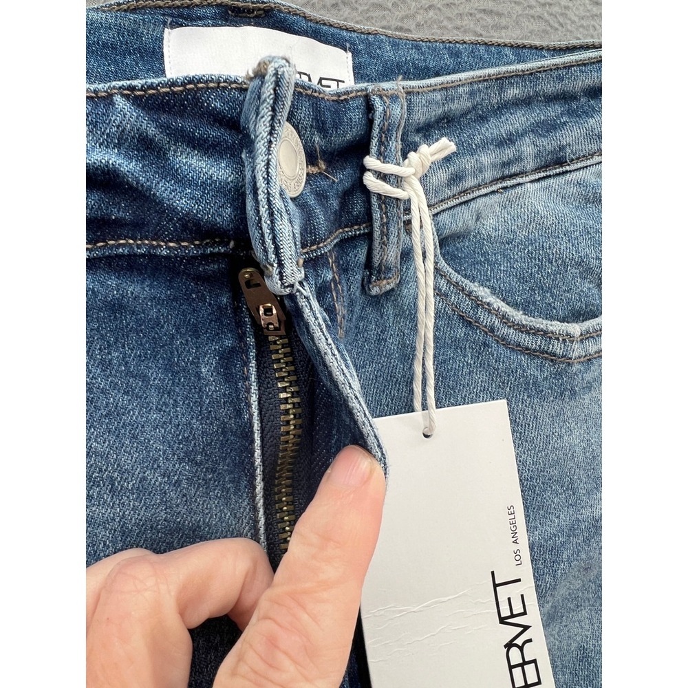 Vervet Jeans Womens Sz 30 Amber Mid-Rise Skinny Medium Wash Raw Hem - Picture 3 of 14